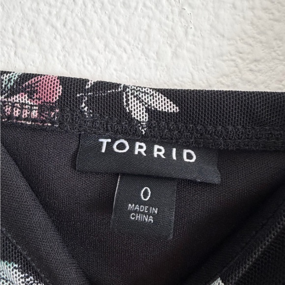 Torrid Black Floral Mesh Midi Dress size Large - Picture 9 of 14